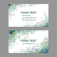 Multicolored triangle design business card set