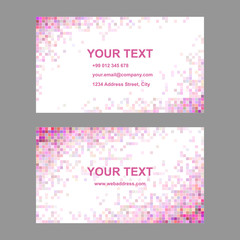 Pink colorful mosaic business card template set