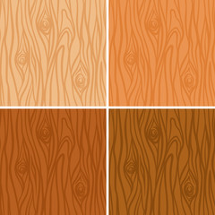 Seamless wooden texture pattern set in 4 colors