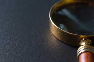 Selective focus a picture of magnifier for your design idea and background