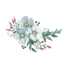 Wildflower lily flower in a watercolor style isolated. Full name of the plant: lily, lilium, lotus, water lily. Aquarelle flower could be used for background, texture, pattern, frame or border.