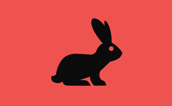 Vector rabbit on flat background