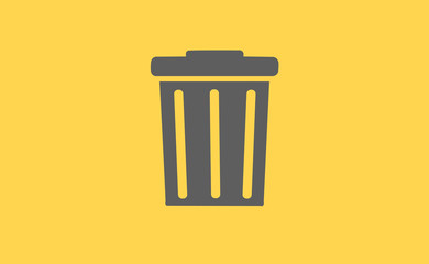 Vector recycle bin on flat background