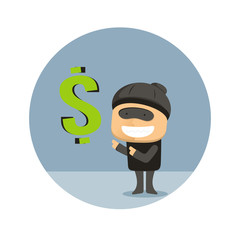 burglar with money icon