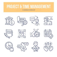 Project & Time Management Doodle Icons