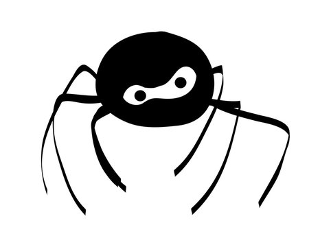 halloween creepy scary spider silhouette vector symbol icon desi