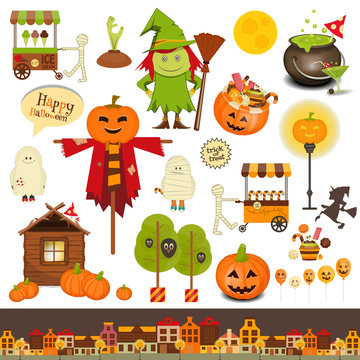 Halloween Set of Trick or Treat Objects