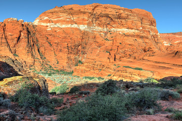 Fototapeta premium Snow Canyon State Park -Ivins -Utah. This scenic desert red rock park has numerous trails, canyons, and spectacular vistas.