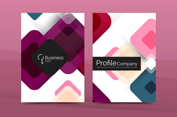 Vector colorful square business annual report cover
