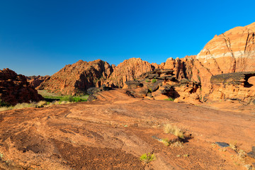 Snow Canyon State Park -Ivins -Utah. This scenic desert  red rock park has numerous trails, canyons, and spectacular vistas.