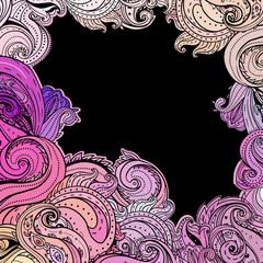 Floral paisley vector colorful ornate frame