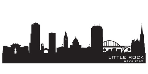 Fototapeta premium Little Rock Arkansas city skyline vector silhouette