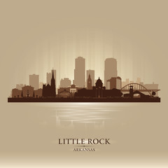 Naklejka premium Little Rock Arkansas city skyline vector silhouette