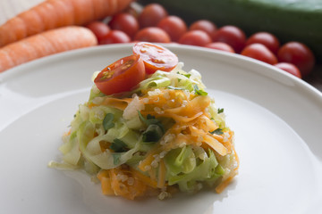 Quinoa with zoodles