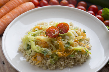 Quinoa with zoodles