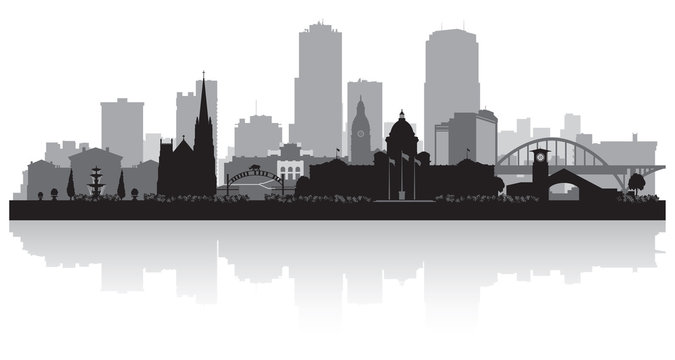 Little Rock Arkansas City Skyline Silhouette