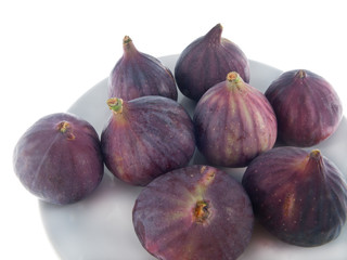 a plate of fresh figs