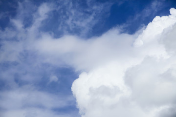 Blue sky with clouds.