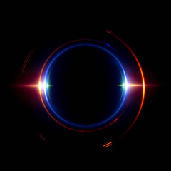Obraz premium Abstract ring background with luminous swirling backdrop. Glowing spiral. The energy flow tunnel. Shine round frame with light circles light effect. Glowing cover. Space for your message.