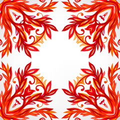 Floral pattern elements. Vector watercolor background