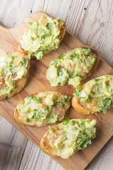 Bread with guacamole