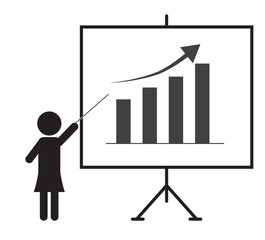 business woman presenting something on a board together
