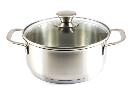 Stainless steel pot isolated