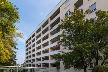 German Architecture Apartment Building Complex Modern Balconies Expensive