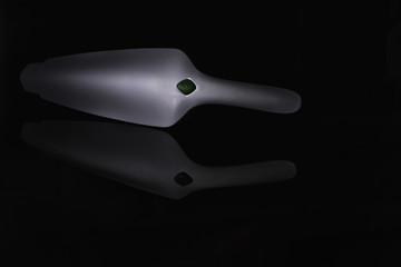 Compact vacuum cleaner in the darkness.