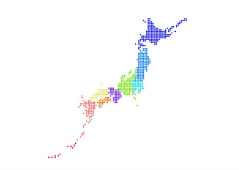 日本地図のエリアマップ （ドット）