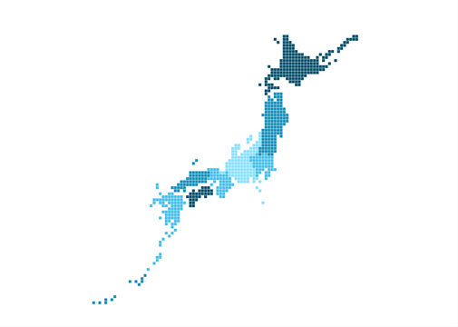 日本地図のエリアマップ (ブロック)