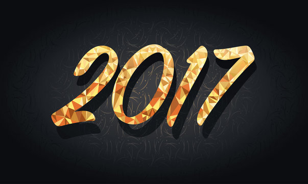 New Year's figures 2017 golden metallic foil pattern texture background festive
