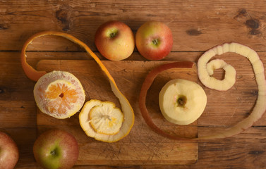 Appele and orange peel