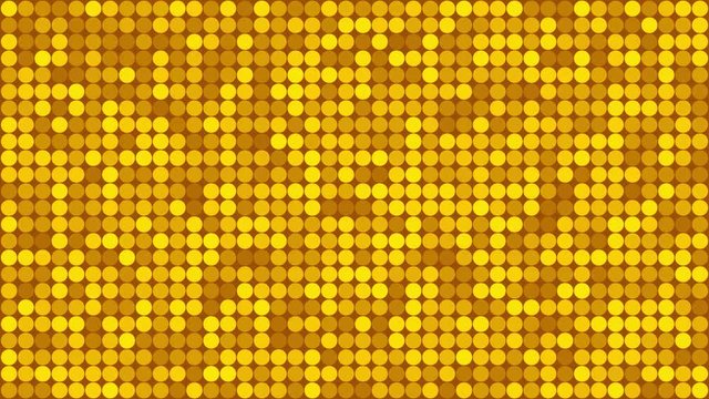 Abstract blinking golden disco circles seamless pattern background HD clip