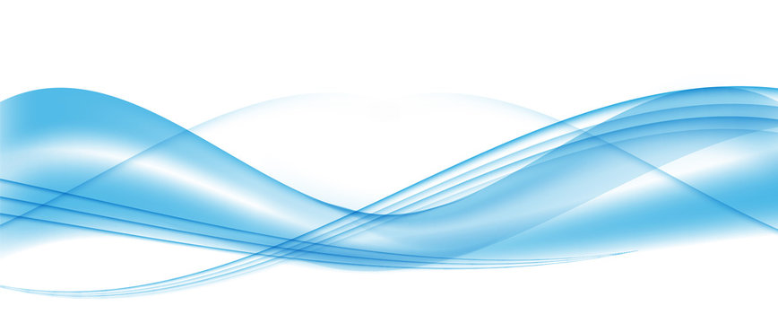Abstract Blue Wave Set on Transparent Background. Vector Illust © olegganko