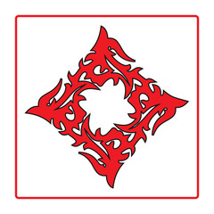 Flame tattoo in Tribal Style. Vector illustration. Modern style. Flaming symbol for label, stickers and T-shirt designs. Ready for vinyl cutting, vehicle graphics, and engraving