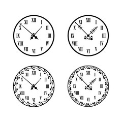 Set of different clock faces  - obrazy, fototapety, plakaty