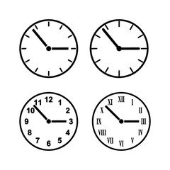 Set of different clock faces  - obrazy, fototapety, plakaty
