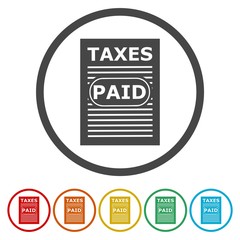 Tax paid on white, vector illustration