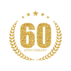 Template Logo 60 Years Anniversary Vector Illustration