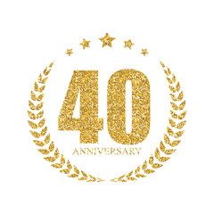 Template Logo 40 Years Anniversary Vector Illustration