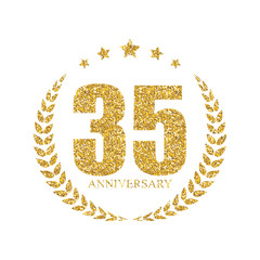 Template Logo 35 Years Anniversary Vector Illustration