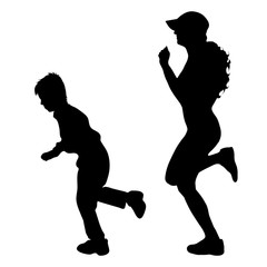 Vector silhouette of family.
