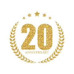 Template Logo 20 Years Anniversary Vector Illustration