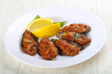Baked mussels
