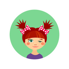 Female face avatar profile head