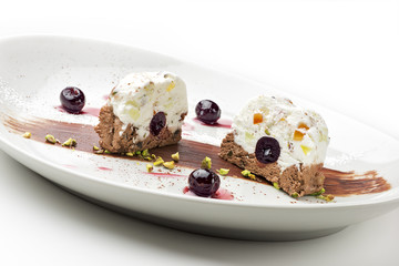 Sicilian Cassata with cherries in syrup
