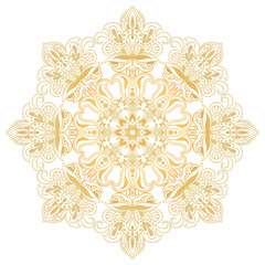 Ethnic decorative design element. Mandala symbol. Round abstract floral ornament