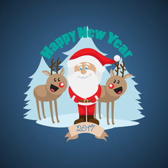 Santa Claus Greeting Card - Vector Illustration, Graphic Design. For Web, Websites, Print Material, Template 