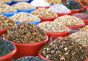 Dried fruit at a market in Uzbekistan